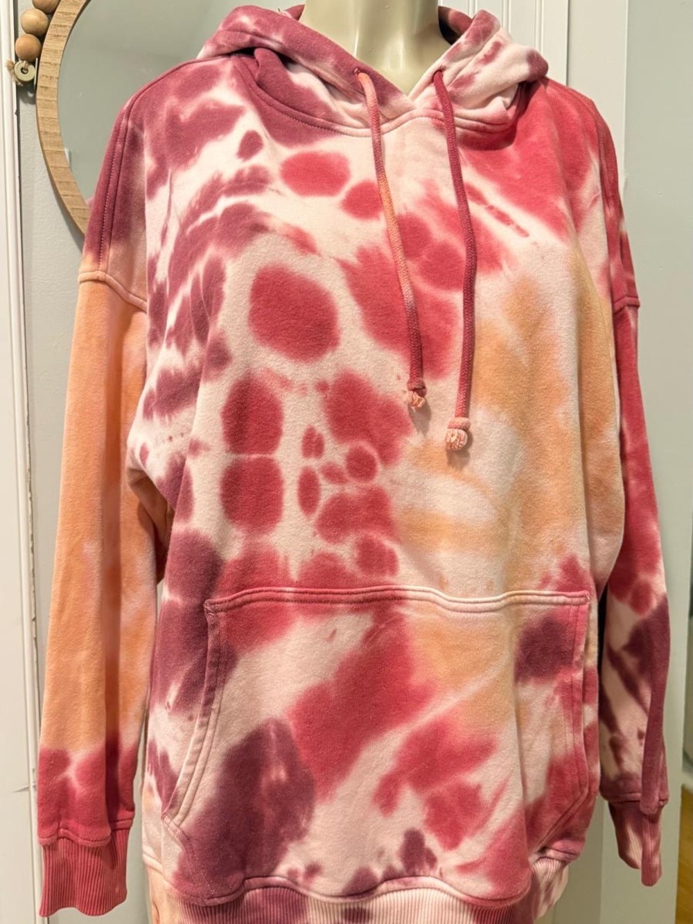 American Eagle Outfitters Tie-Dye Hoodie - Pink & Peach